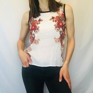 3/$25 SALE| hi-lo floral back cutout tank